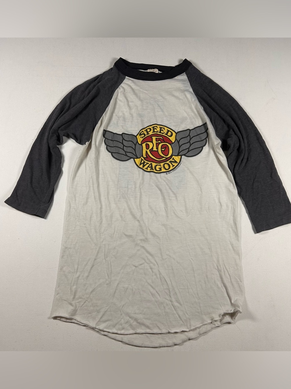 Vintage 1980s REO SpeedWagon Raglan Speed Wagon Tour Band Shirt Mens L Fits: M